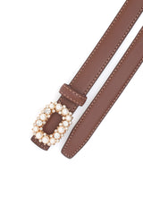 PEARL EMBRACE BELT-BROWN