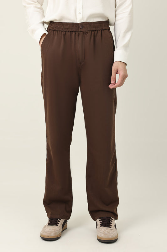 CIPHER LINE TAILORED FLOW BOTTOM-COFFEE