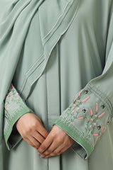 AYLA SOFT MODEST ABAYA-PISTACHIO