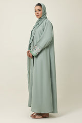 AYLA SOFT MODEST ABAYA-PISTACHIO