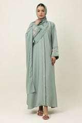 AYLA SOFT MODEST ABAYA-PISTACHIO
