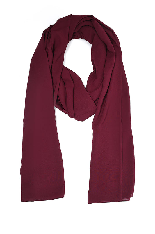 GRACEFUL SOFT FLOW SCARF-BURGUNDY