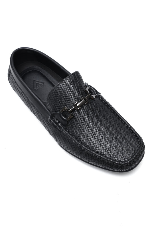 PARIS ROYALE WOVEN LOAFERS-BLACK