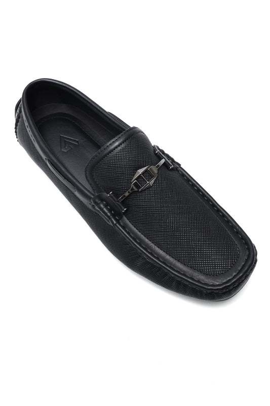 PREMIUM TEXTURED LOAFERS-BLACK