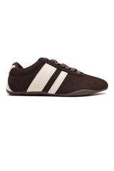 ICON STRIPE SNEAKERS-COFFEE