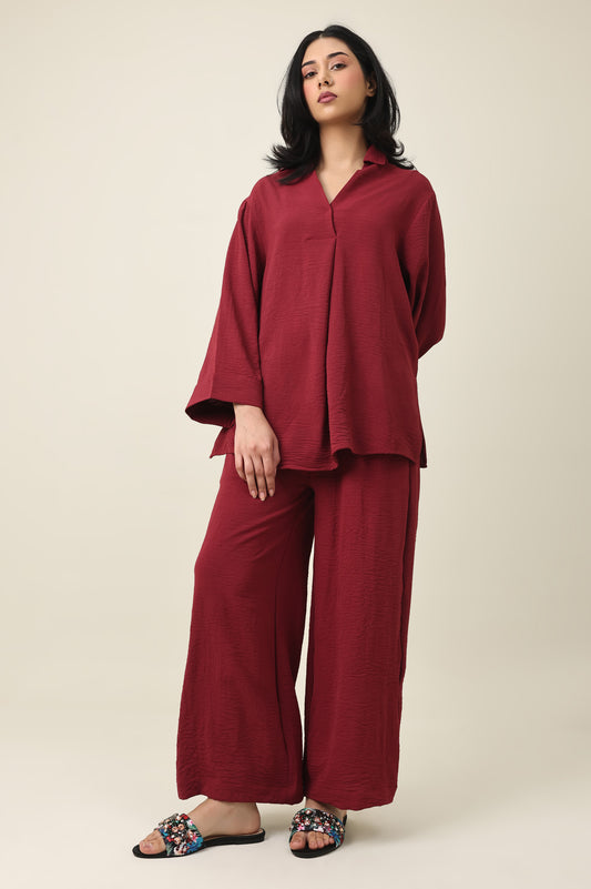 ZENORA FLOW CASUAL ENSEMBLE-MAROON
