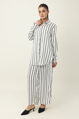TIMELESS PINSTRIPE CO ORD-WHITE