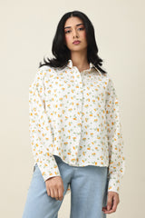 DAISYWHISPER RELAXED SHIRT-WHT/ORNG