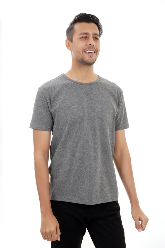 PREMIUM COTTON CREW NECK TEE-DARK-GREY