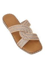 CRYSTAL KNOT SLIDE-CHAMPAGNE
