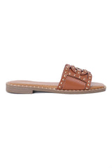 STORM FLARE STUDDED SLIDE-CAMEL