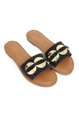 RADIANT GOLD & BOLD SLIDE-BLACK