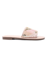 GOLDEN MOSAIC EMBELLISHED SLIDES-PINK