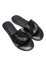 GOLDEN MOSAIC EMBELLISHED SLIDES-BLACK