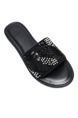 GOLDEN MOSAIC EMBELLISHED SLIDES-BLACK