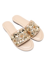 BOLD BAND SLIDE-BEIGE