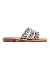 ICONIC GLASS CUT SLIDES-GOLD