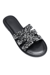 ICONIC GLASS CUT SLIDES-BLACK