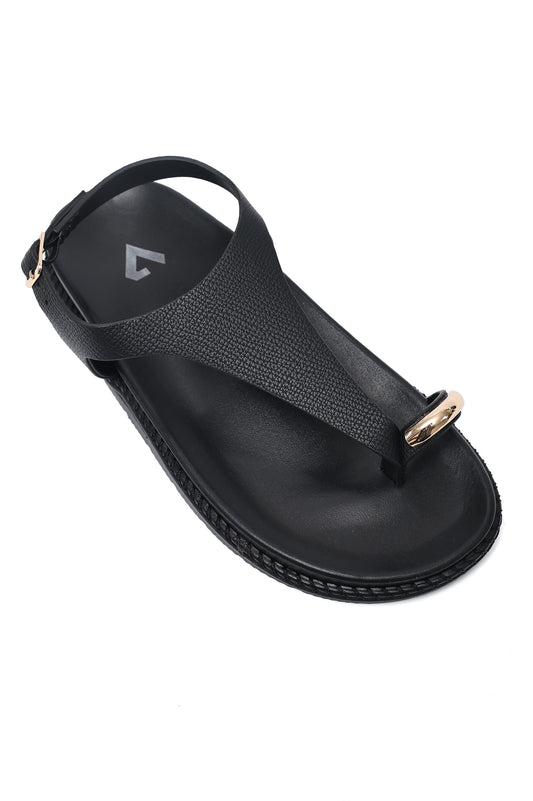 CLASSIC T-BAR FLAT SANDAL-BLACK