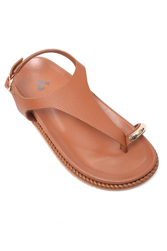 CLASSIC T-BAR FLAT SANDAL-CAMEL