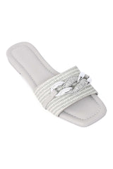 SUNHOOK EMBELLISHED SLIDE-GREY
