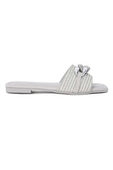 SUNHOOK EMBELLISHED SLIDE-GREY