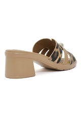 WILD CHARM LEOPARD BUCKLE HEEL-KHAKI