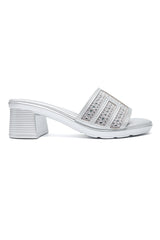STURDY GLAM HEEL-SILVER