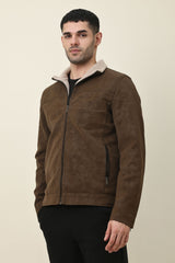 SHERPA-LINED LUXE JACKET-COFFEE
