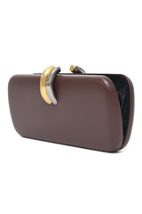 METAL CLASP CLUTCH-DK/BRWN