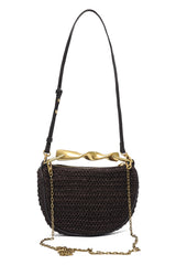 STYLISH SHOULDER CLUTCH-BROWN