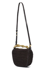 STYLISH SHOULDER CLUTCH-BROWN