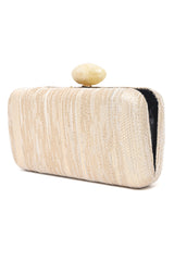 MARBLE CLASP EVENING CLUTCH-NATURAL
