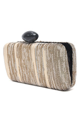 MARBLE CLASP EVENING CLUTCH-BLACK