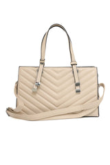 CHEVRON SCULPT TOTE-BEIGE
