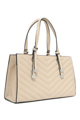 CHEVRON SCULPT TOTE-BEIGE