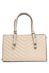 CHEVRON SCULPT TOTE-BEIGE