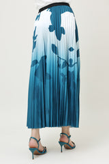 OMBRE PLEATED SKIRT-EMERALD