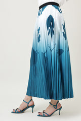 OMBRE PLEATED SKIRT-EMERALD