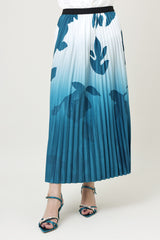 OMBRE PLEATED SKIRT-EMERALD