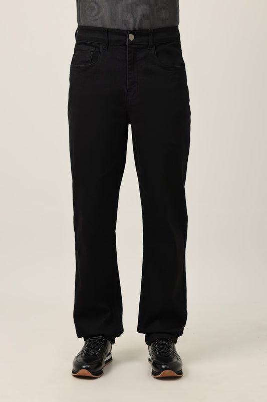 DENIM CUT BOTTOM-BLACK