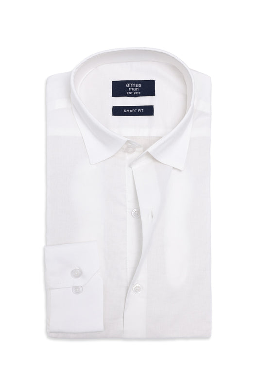MICRO PATTERN OFFICE SHIRT-OFF/WHT