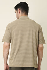 WAFFLE WEAVE SHIRT-KHAKI