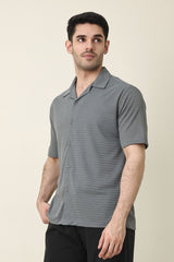 WAFFLE WEAVE SHIRT-GREY