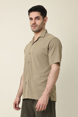 WAFFLE WEAVE SHIRT-KHAKI