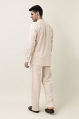 AURA LINEN BLEND CO-ORD SET-BEIGE
