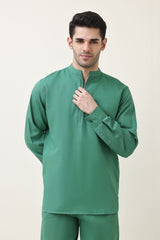 AURA LINEN BLEND CO-ORD SET-GREEN