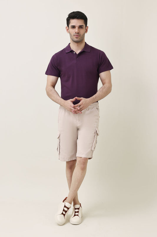 TERRAIN LITE CO-ORD POLO SHORT-STONE