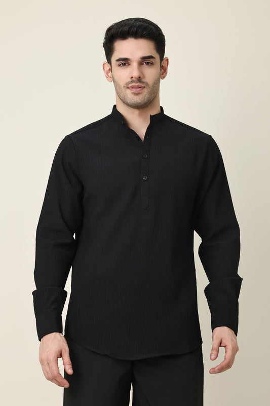 HERITAGE KURTA TOP-BLK