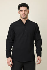 HERITAGE KURTA TOP-BLK